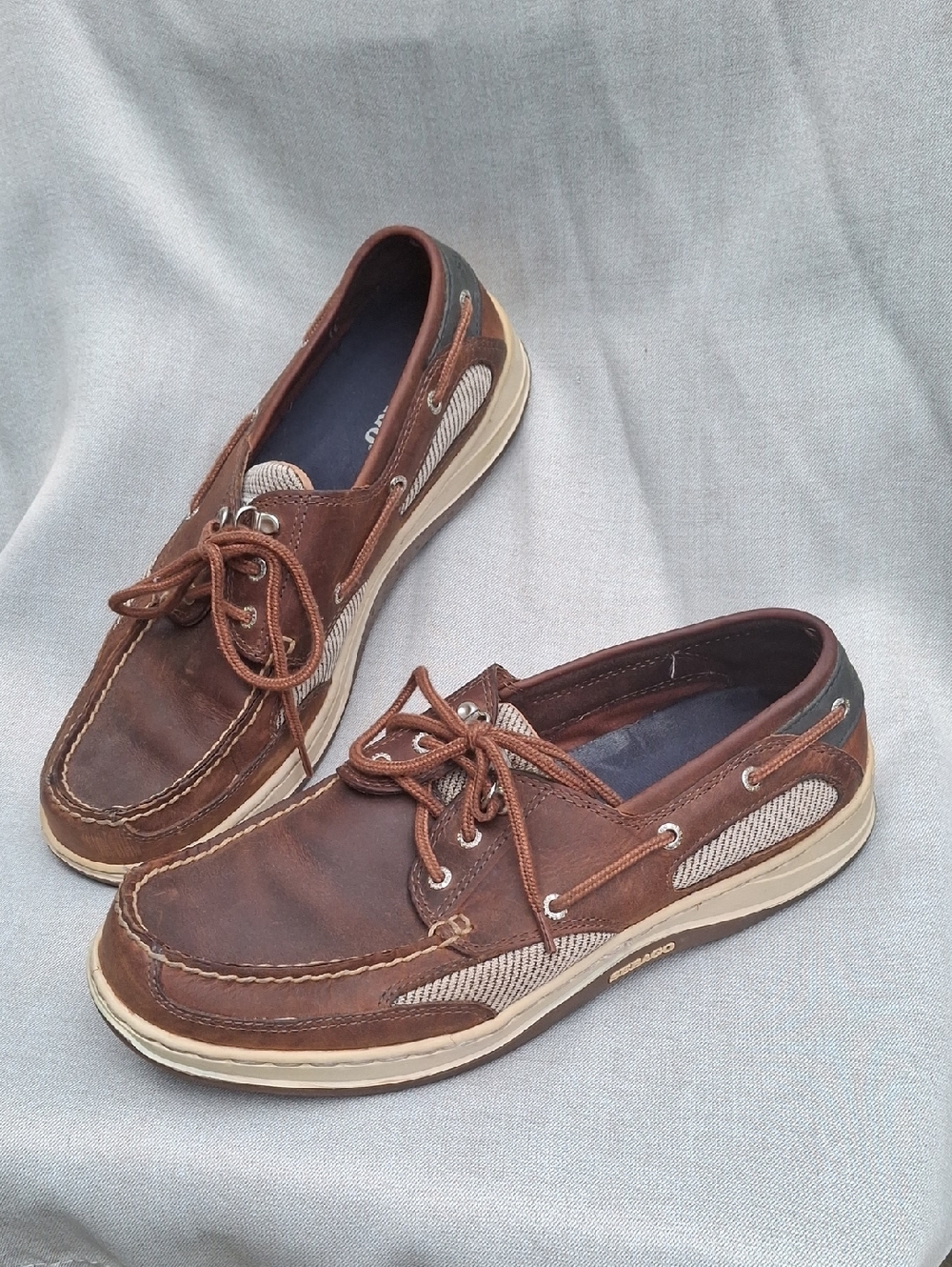 Sebago Clovehitch II Walnut Leather Boat Shoes Men's 10.5M